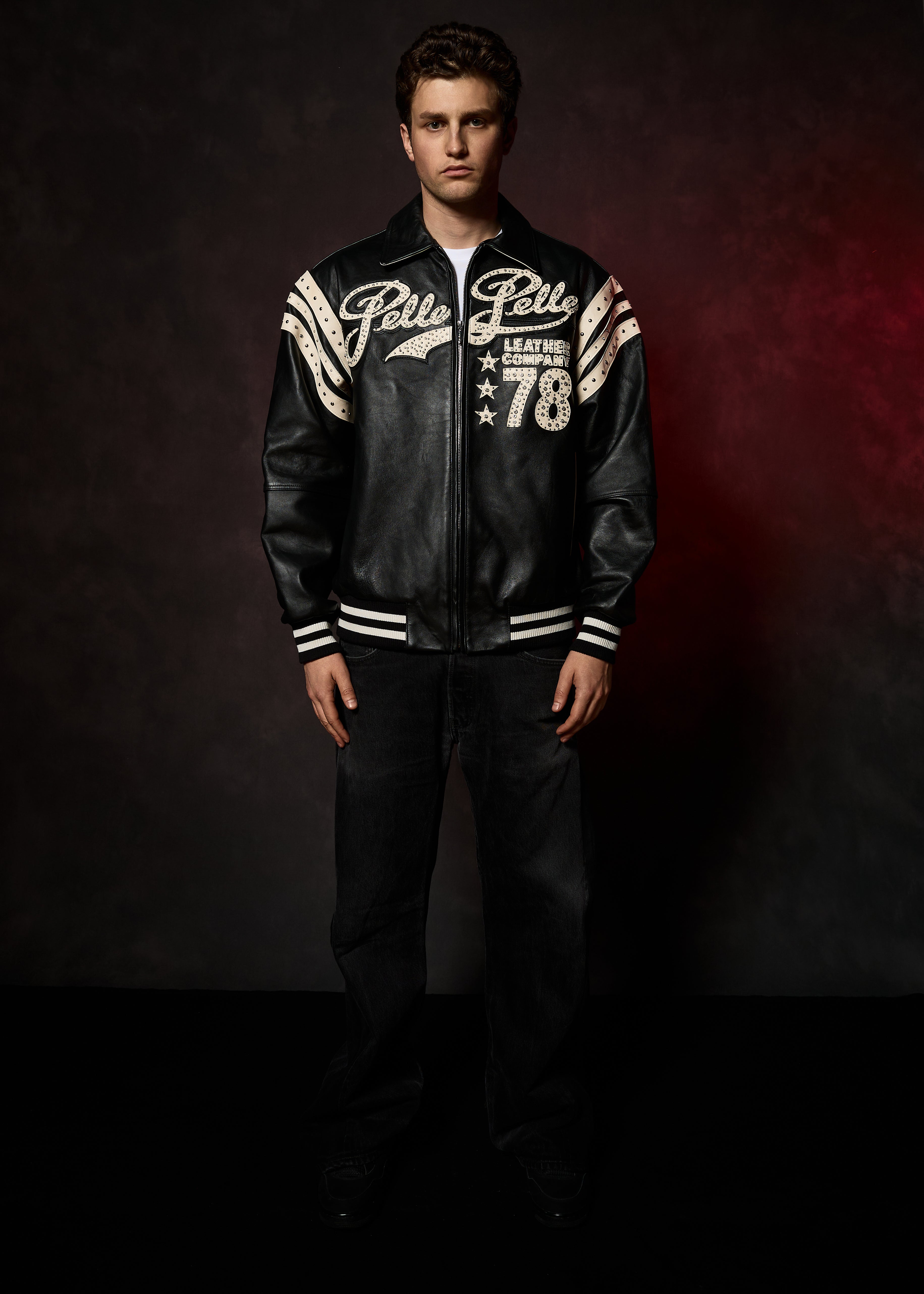 Pelle Pelle Encrusted Varsity Plush